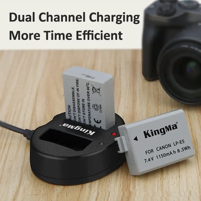 KingMa LP-E5 Charger and Battery Set for Canon LPE5 / LP-E5 Type Cameras - 3