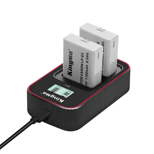 KingMa LP-E5 Set | Canon | 1150mAh Battery | Dual Slot Fast Charger - 1