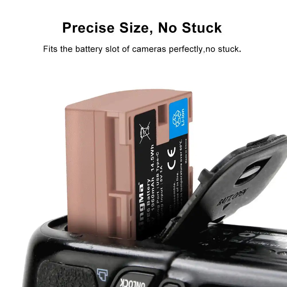 KingMa LP-E6 | Canon | 1960mAh | Replacement Battery | Fully Decoded | USB Type-C Port - 4