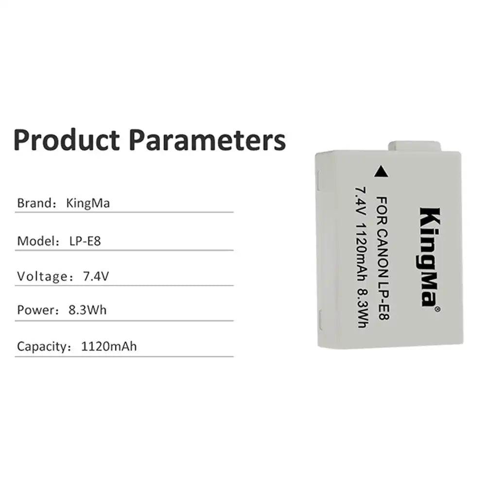 KingMa LP-E8 | Canon | 1120mAh | Replacement Battery | Fully Decoded - 6