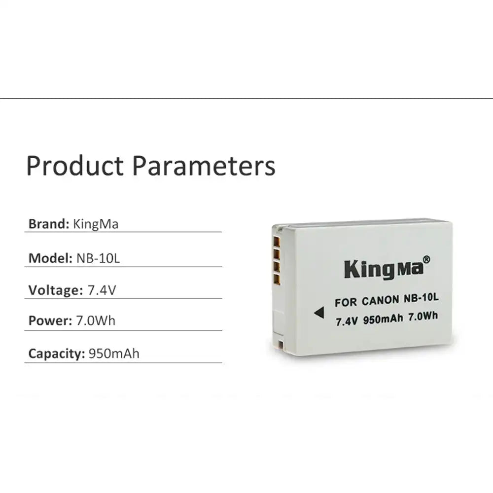 KingMa NB-10L | Canon | 950mAh | Replacement Battery - 5