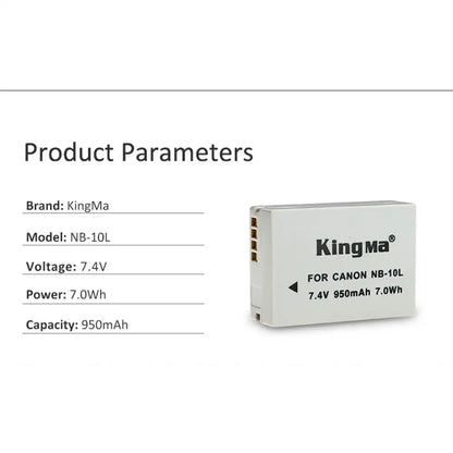 KingMa NB-10L | Canon | 950mAh | Replacement Battery - 5