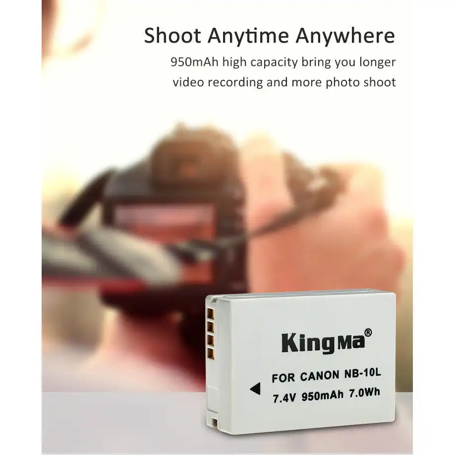 KingMa NB-10L | Canon | 950mAh | Replacement Battery - 3