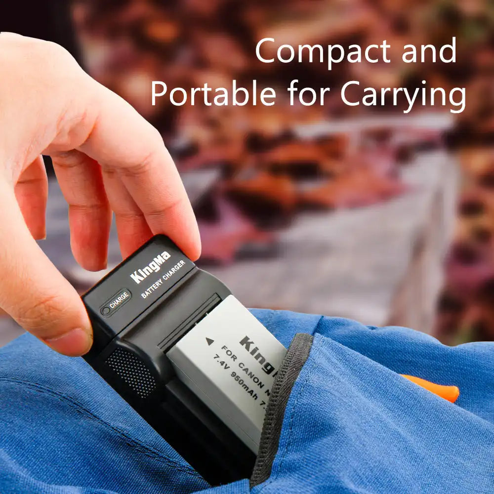 KingMa NB-10L Set | Canon | 950mAh Battery | Single Charger | LED - 5