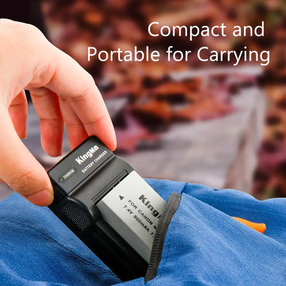 KingMa NB-10L Set | Canon | 950mAh Battery | Single Charger | LED - 5