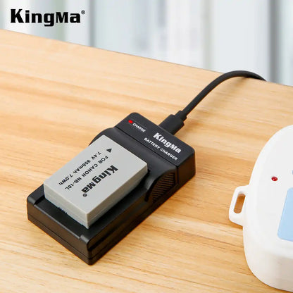 KingMa NB-10L Set | Canon | 950mAh Battery | Single Charger | LED - 4