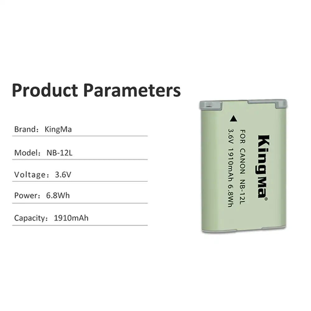 KingMa NB-12L | Canon | 1910mAh | Replacement Battery - 3
