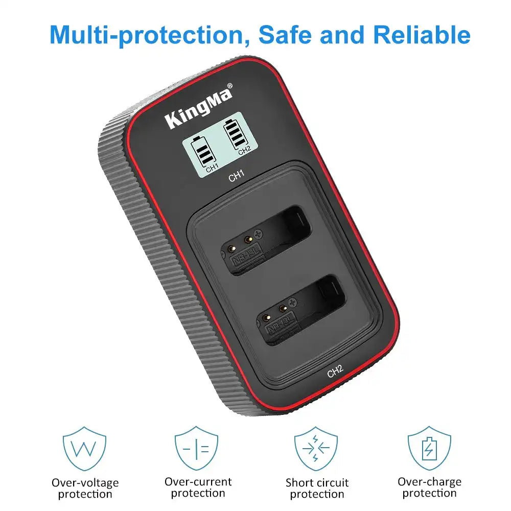 KingMa NB-13L Set | Canon | 1010mAh Battery | Dual Charger | LCD - 4