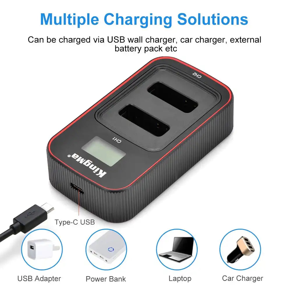 KingMa NB-13L Set | Canon | 1010mAh Battery | Dual Charger | LCD - 5