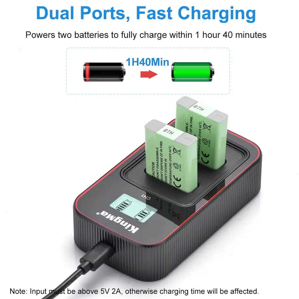 KingMa NB-13L Set | Canon | 1010mAh Battery | Dual Charger | LCD - 3