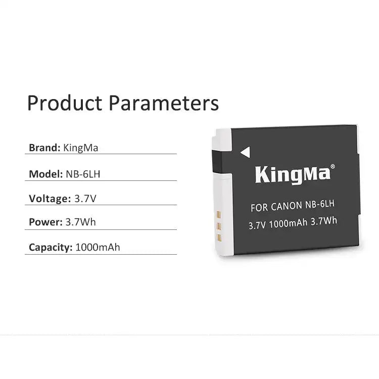 KingMa NB-6LH & NB-6L | Canon | 1000mAh | Replacement Battery - 6