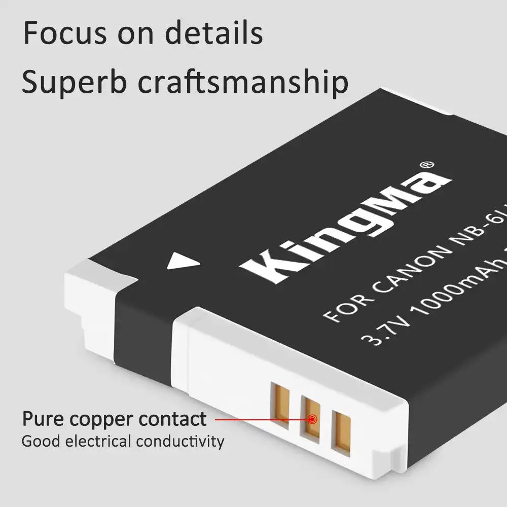 KingMa NB-6LH & NB-6L | Canon | 1000mAh | Replacement Battery - 3