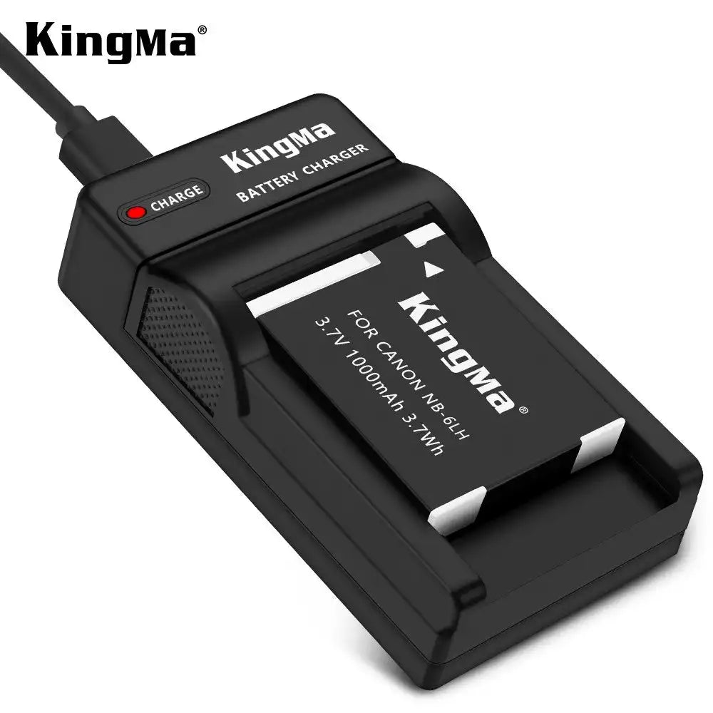 KingMa NB-6LH & NB-6L Set | Canon | 1000mAh Battery | Single Charger | LED - 3