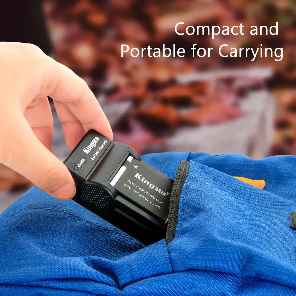 KingMa NB-6LH & NB-6L Set | Canon | 1000mAh Battery | Single Charger | LED - 5