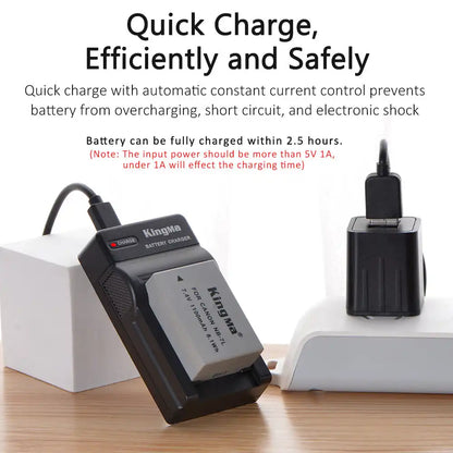 KingMa NB-7L Set | Canon | 1100mAh Battery | Single Charger | LED - 4