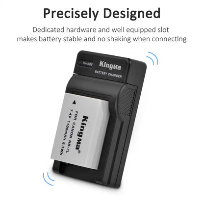 KingMa NB-7L Set | Canon | 1100mAh Battery | Single Charger | LED - 3
