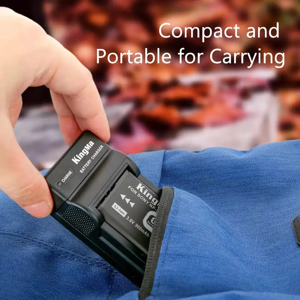 KingMa NP-BG1 / NP-FG1 Replacement Battery and Charger Set | Sony Type Cameras BG1 / FG1 - 5