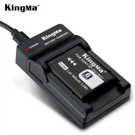 KingMa NP-BG1 / NP-FG1 Replacement Battery and Charger Set | Sony Type Cameras BG1 / FG1 - 1