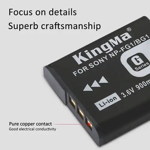 KingMa NP-BG1 / NP-FG1 Replacement Battery and Charger Set | Sony Type Cameras BG1 / FG1 - 3