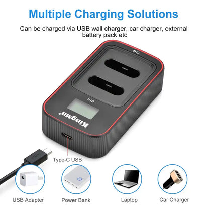 KingMa NP-BX1 Charger | Sony | Dual Slot | LCD - 3