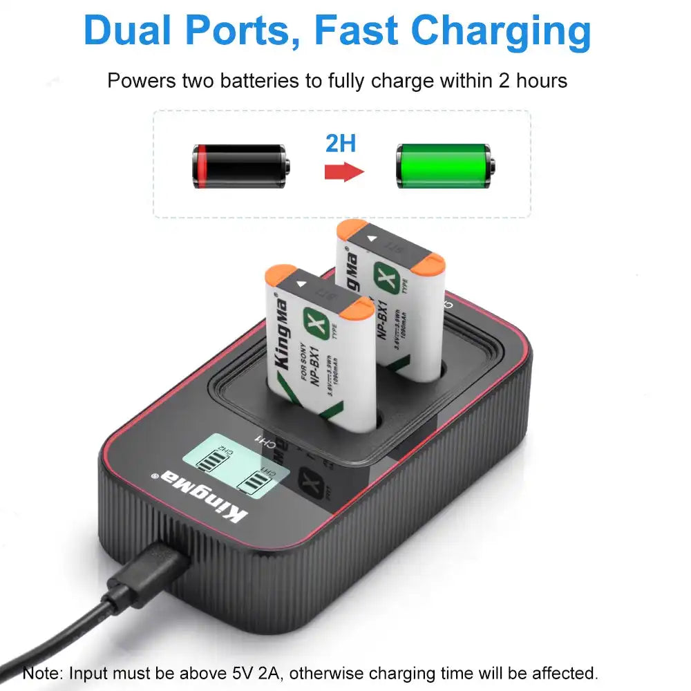 KingMa NP-BX1 Set | Sony | 1090mAh Battery | Dual Charger | LCD - 3