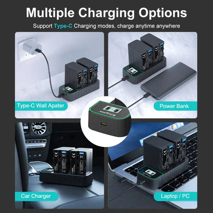 KingMa NP-F550 Fast Charger | Sony | Dual Slot | LCD - 5