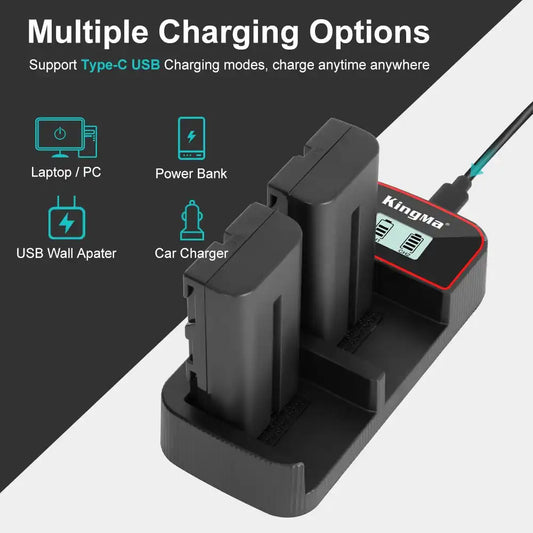 KingMa NP-F550 Set | Sony | 2200mAh Battery | Dual Charger | LCD - 2
