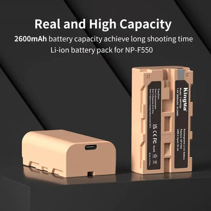 KingMa NP-F550 | Sony | 2600mAh | Replacement Battery | USB Type-C Port - 4