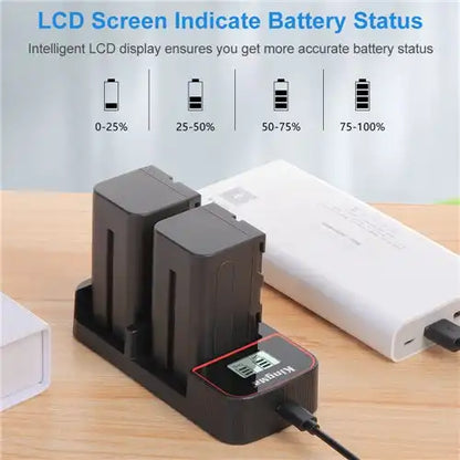 KingMa NP-F750 Set | Sony | 4400mAh Battery | Dual Charger | LCD - 4