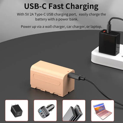 KingMa NP-F750 | Sony | 5200mAh | Replacement Battery | USB Type-C Port - 7
