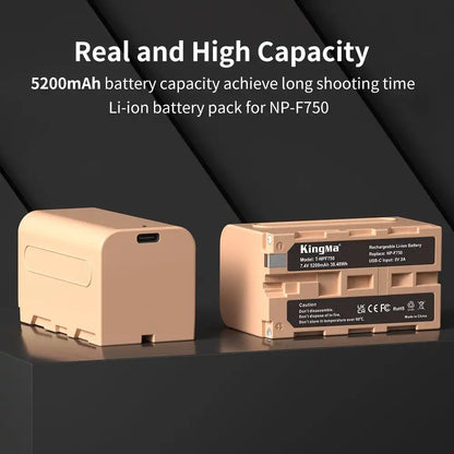 KingMa NP-F750 | Sony | 5200mAh | Replacement Battery | USB Type-C Port - 4