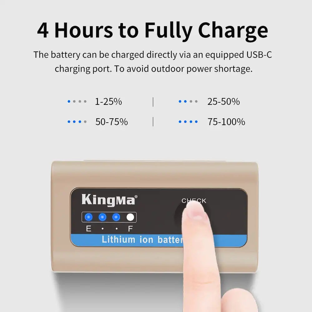 KingMa NP-F970 | Sony | 7800mAh | Replacement Battery | USB Type-C Port - 5