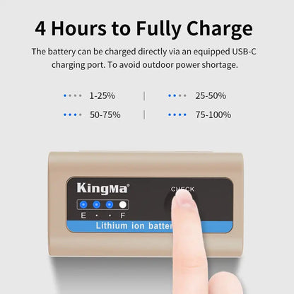 KingMa NP-F970 | Sony | 7800mAh | Replacement Battery | USB Type-C Port - 5