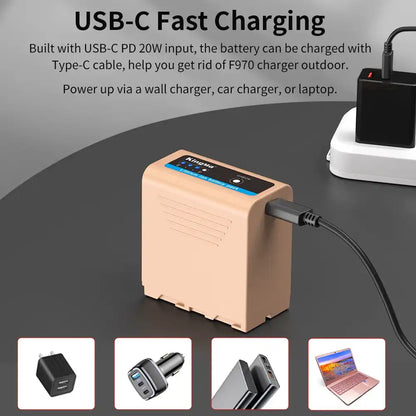 KingMa NP-F970 | Sony | 7800mAh | Replacement Battery | USB Type-C Port - 6