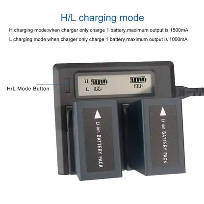 KingMa NP-FM50 Smart Digital Charger | Sony Panasonic JVC | Dual Slot | AC/DC | LCD - 4