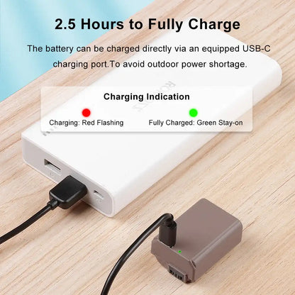 KingMa NP-FW50 | Sony | 1080mAh | Replacement Battery | USB Type-C Port - 3