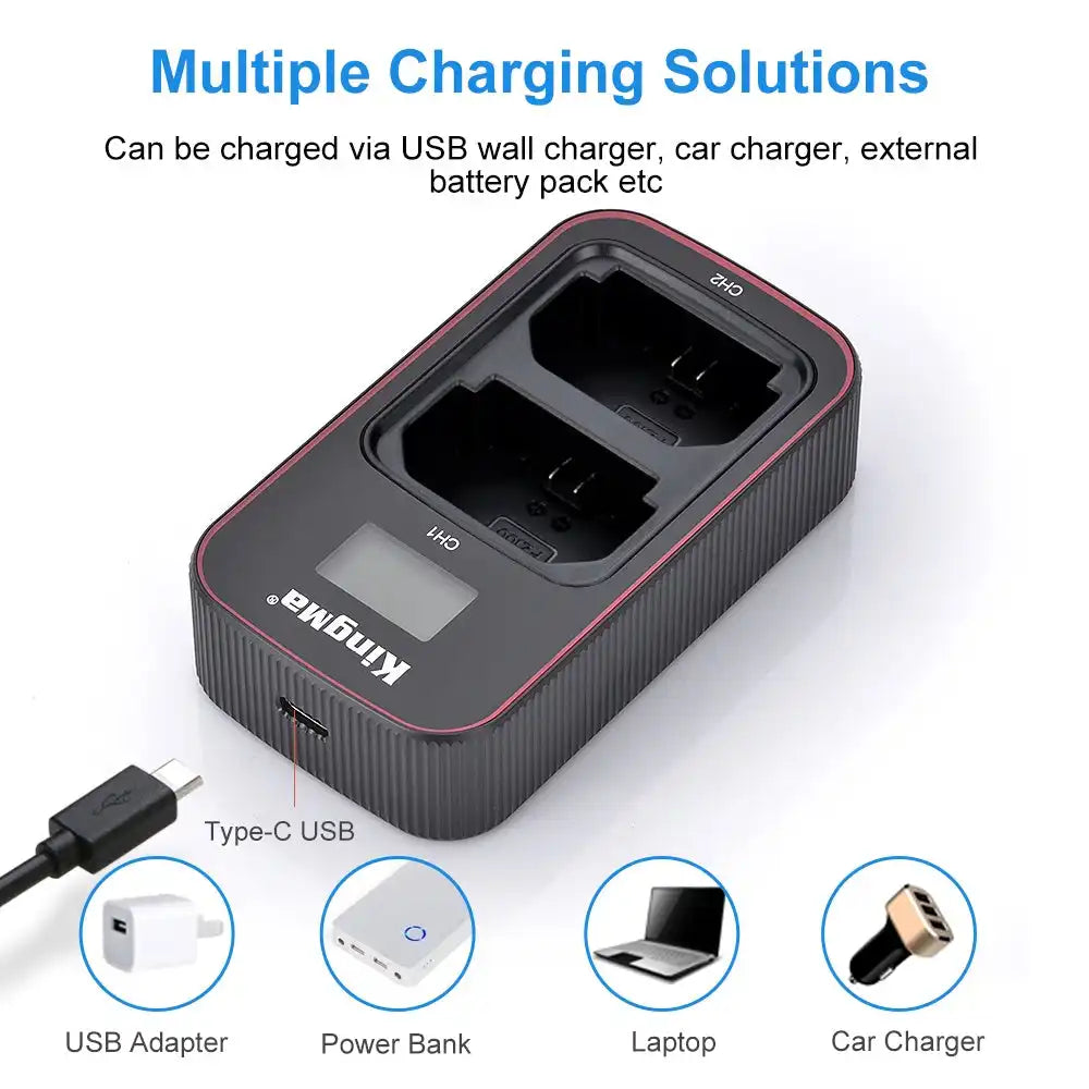 KingMa NP-FZ100 Charger | Sony | Dual Slot | LCD - 3