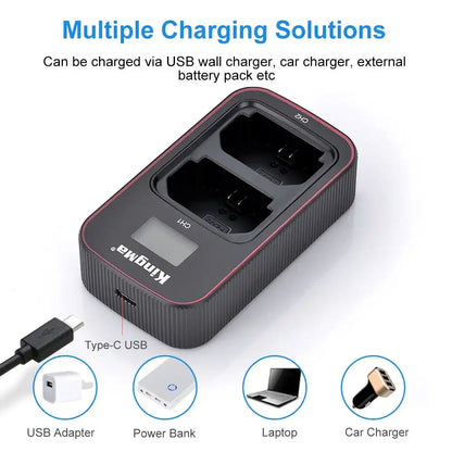 KingMa NP-FZ100 Charger | Sony | Dual Slot | LCD - 3