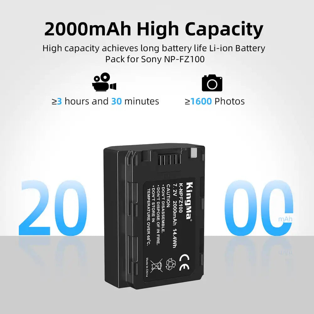 KingMa NP-FZ100 | Sony | 2000mAh | Replacement Battery - 3