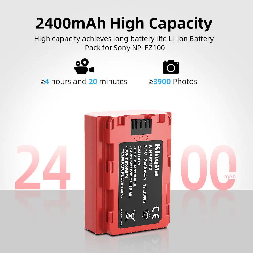 KingMa NP-FZ100 | Sony | 2400mAh | Replacement Battery - 3