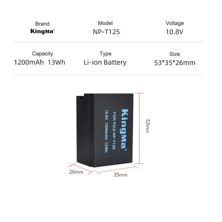 KingMa NP-T125 | Fujifilm | 1200mAh | Replacement Battery - 4