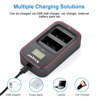 KingMa NP-W126 Charger | Fujifilm | Dual Slot | LCD - 3