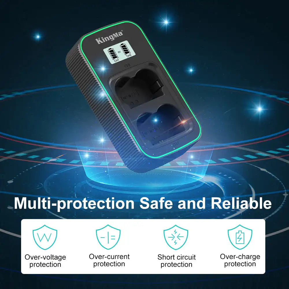 KingMa NP-W235 Fast Charger | Fujifilm | Dual Slot | LCD - 6