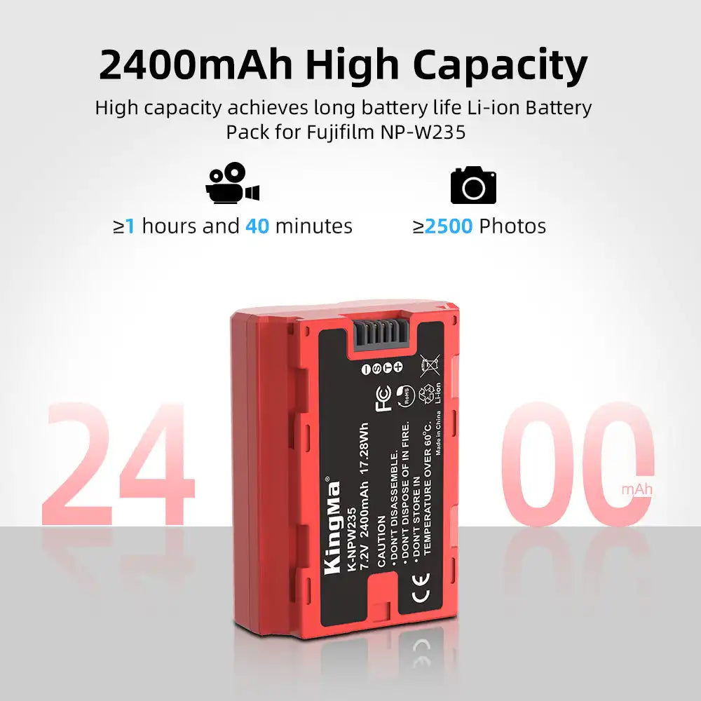 KingMa NP-W235 | Fujifilm | 2400mAh | Replacement Battery - 4
