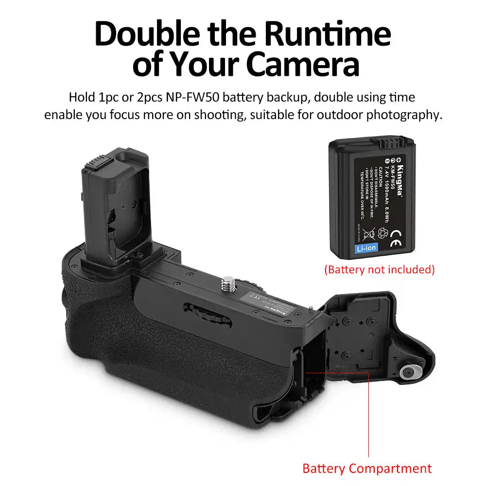 KingMa VG-C1EM | Sony | A7 A7R & A7S | Battery Grip | Dual Slots - 4
