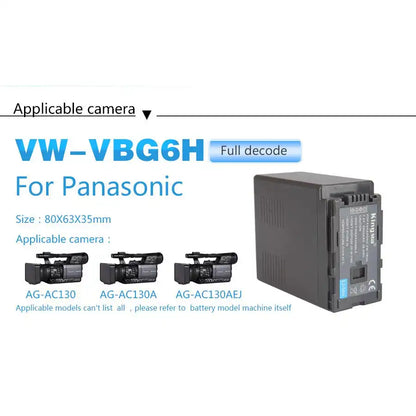 KingMa VW-VBG6H | Panasonic | 10050mAh | Replacement Battery - 6