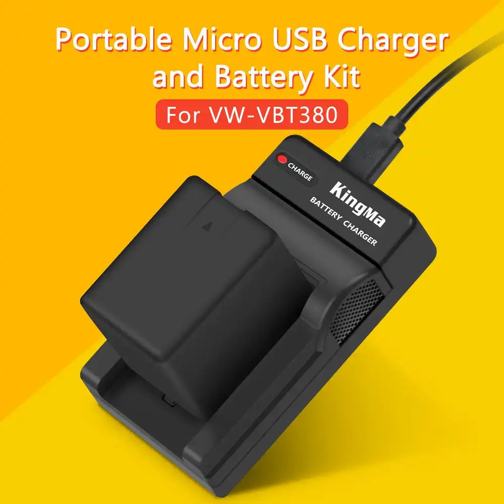 KingMa VW-VBT380 Set | Panasonic | 3560mAh Battery | Single Charger | LED - 3