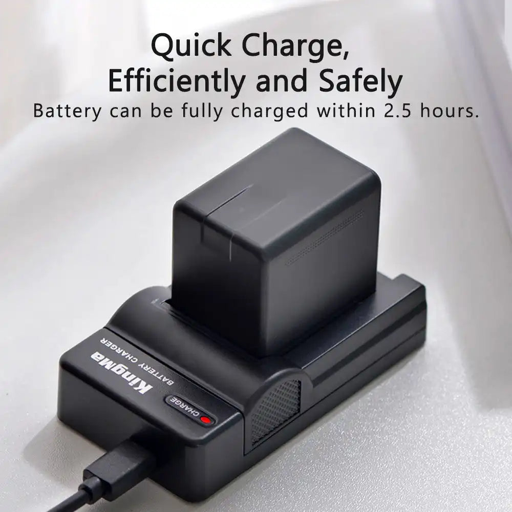 KingMa VW-VBT380 Set | Panasonic | 3560mAh Battery | Single Charger | LED - 4