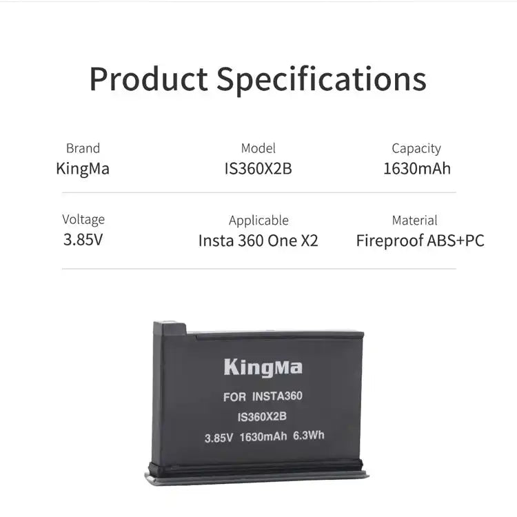 KingMa X2 B | Insta360 | 1630mAh | Replacement Battery - 3
