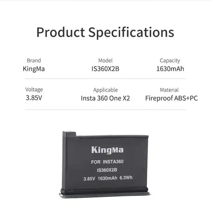 KingMa X2 B | Insta360 | 1630mAh | Replacement Battery - 3